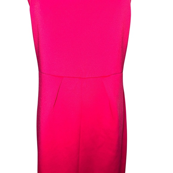 New York Company Stretch Sheath Dress Size 6 Pink Square Neck Sleeveless Zip NEW - Picture 3 of 9